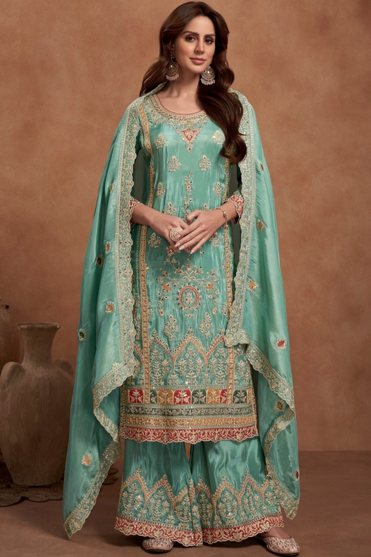 Salwar Kammez Palazzo Dupatta Dresses Wedding Function Wear Readymade Suits