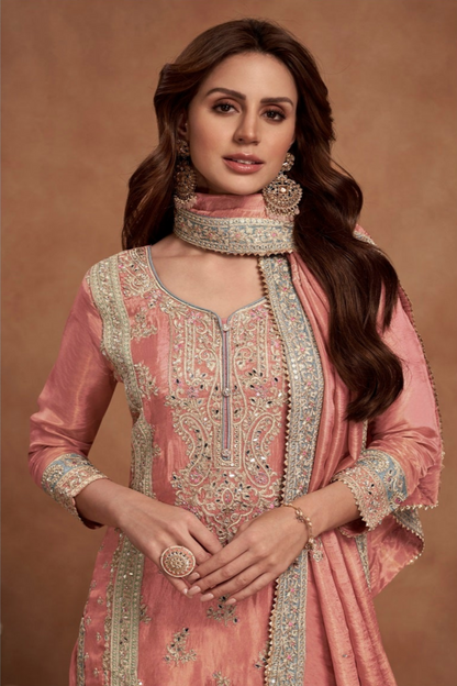 Wedding Function Party Wear Stylish Shalwar Kameez Palazzo Stitched Dupatta Dresses