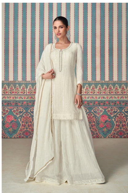 Real chinnon silk INDIAN-PAKISTANI party wear salwar kameez