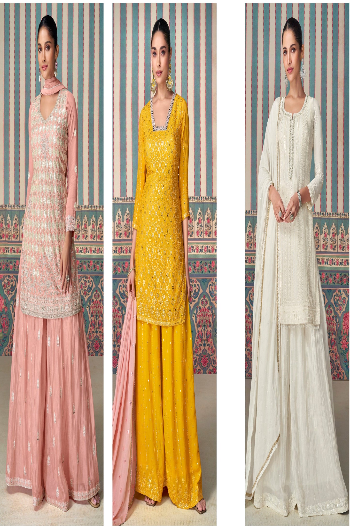 Real chinnon silk INDIAN-PAKISTANI party wear salwar kameez