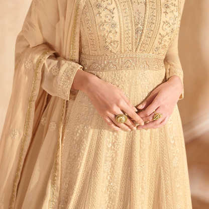 Indian Wedding Sangeet Long Flared Anarkali Gown Suits