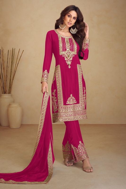 Ready to Wear Indian Pink Salwar Kameez Pant Suits for Events and Weddings