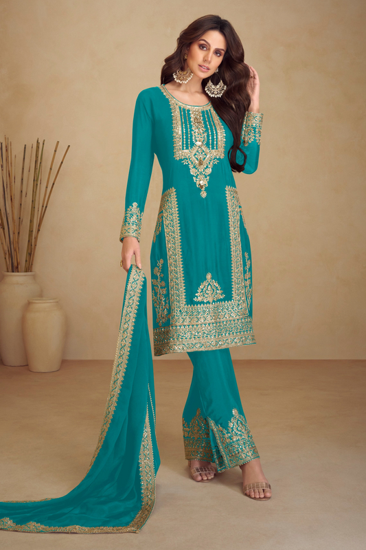 New Indian Pakistani Women's Roka-Nikah Wear Salwar Kameez Trouser Pant Suits