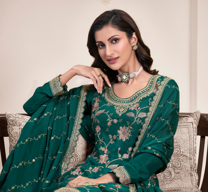 Heavy Embroidered Stitched Salwar Kameez Palazzo Dress for Eid Wear