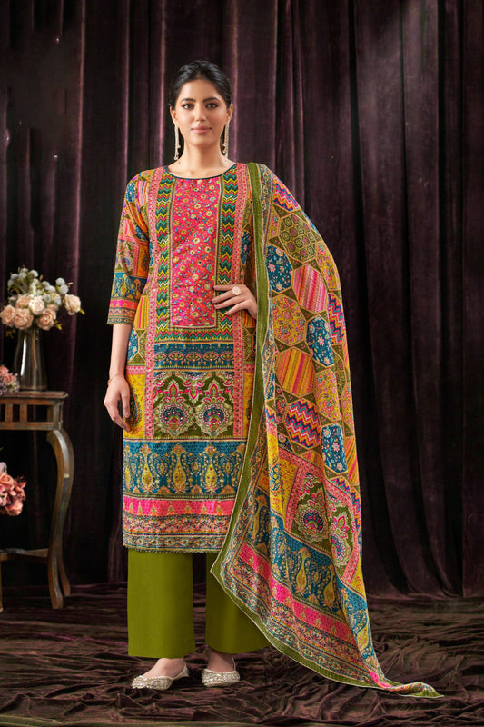 New Designer Pure Maslin With Hand & Mirror Work Salwar Kameez Plazzo Suit