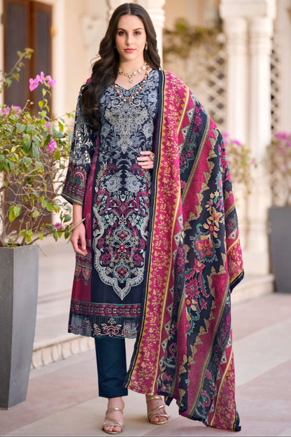 Pure Cotton Designer Salwar Kameez Suit With Embroidery Work