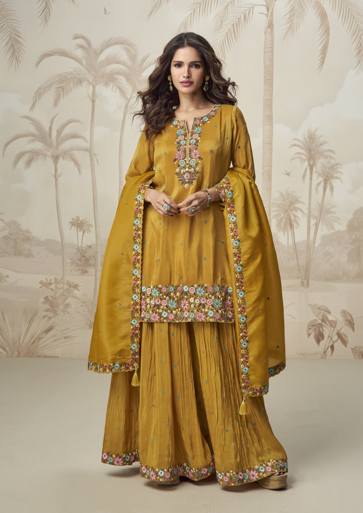 Ready To Wear Palazzo Suit  For Haldi Function