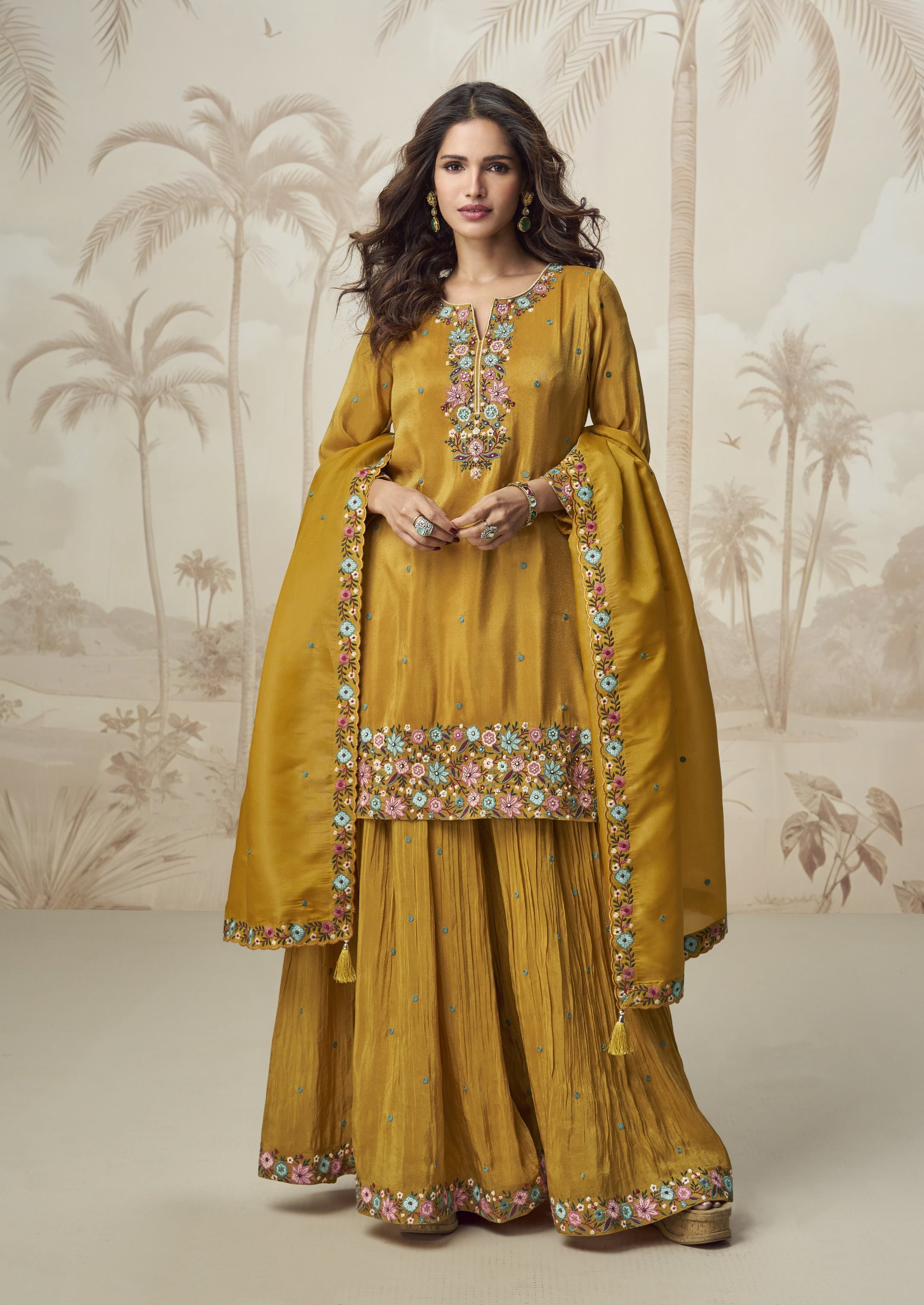 Ready To Wear Palazzo Suit  For Haldi Function