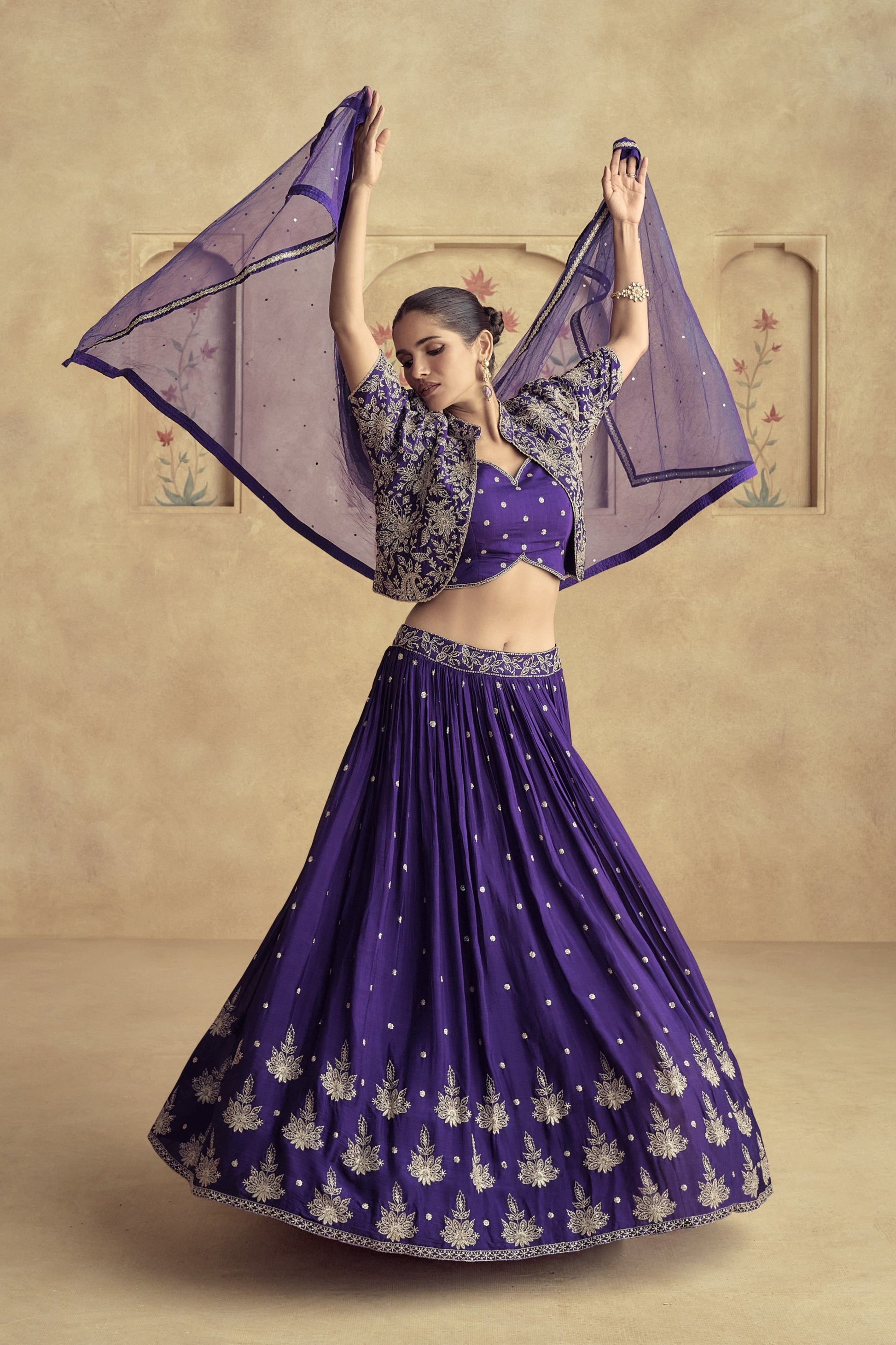 Stylish lehenga and flowy Anarkali gown made for special occasions like weddings, parties, and festivals.
