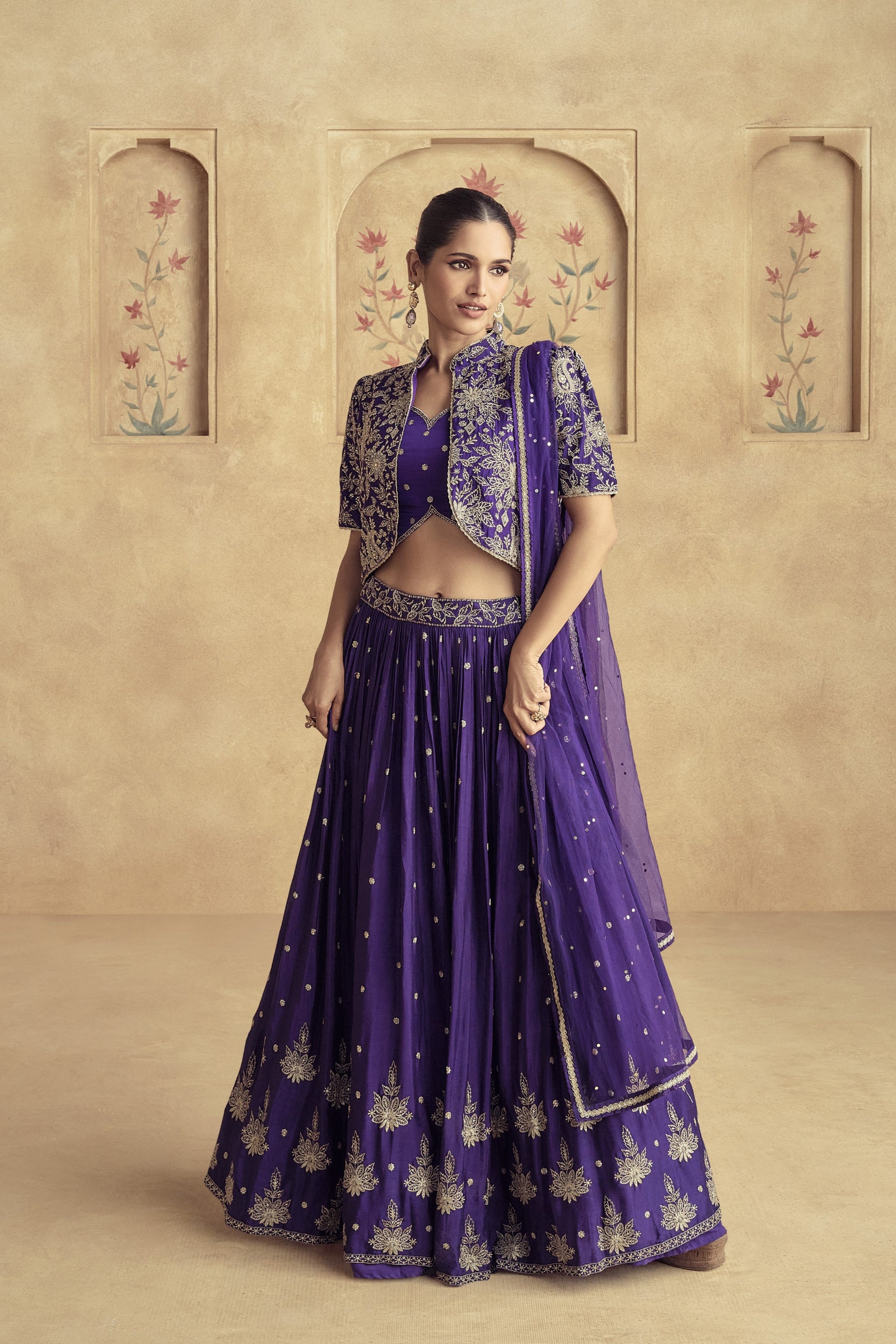 Stylish lehenga and flowy Anarkali gown made for special occasions like weddings, parties, and festivals.
