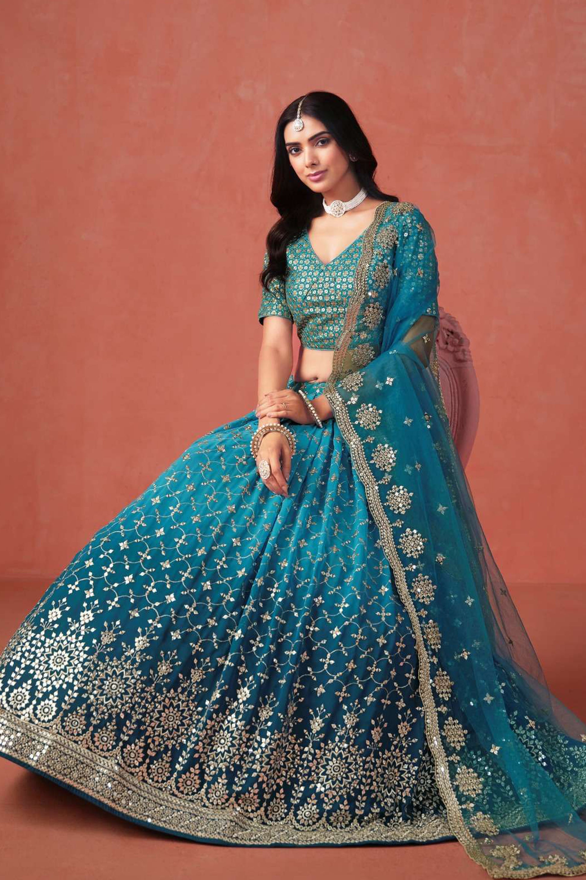 Indian Function Party Wear Sangeet Ceremony Wear Lehenga Choli Suit