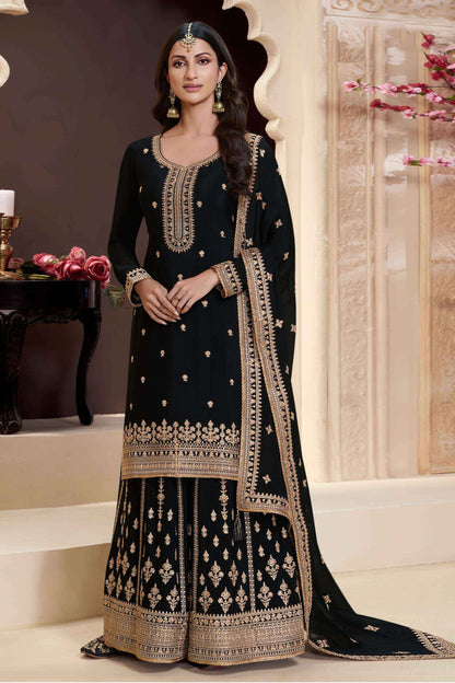 Black Palazzo Suit for Women With Dupatta 