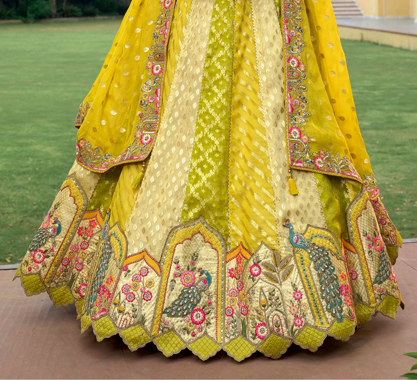 Traditional Indian Bridal Lehenga Choli For Wedding Reception And Haldi