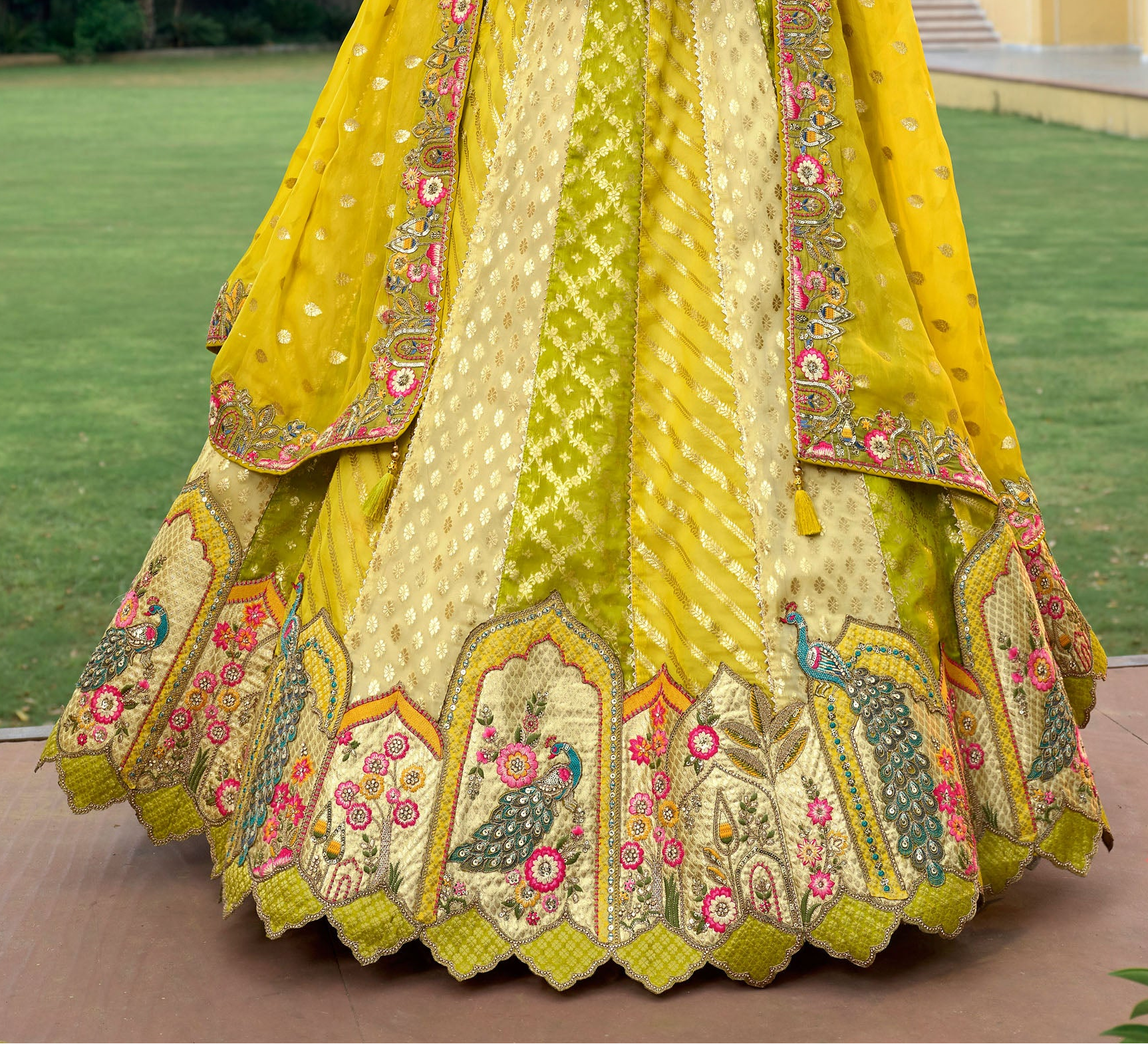 Traditional Indian Bridal Lehenga Choli For Wedding Reception And Haldi