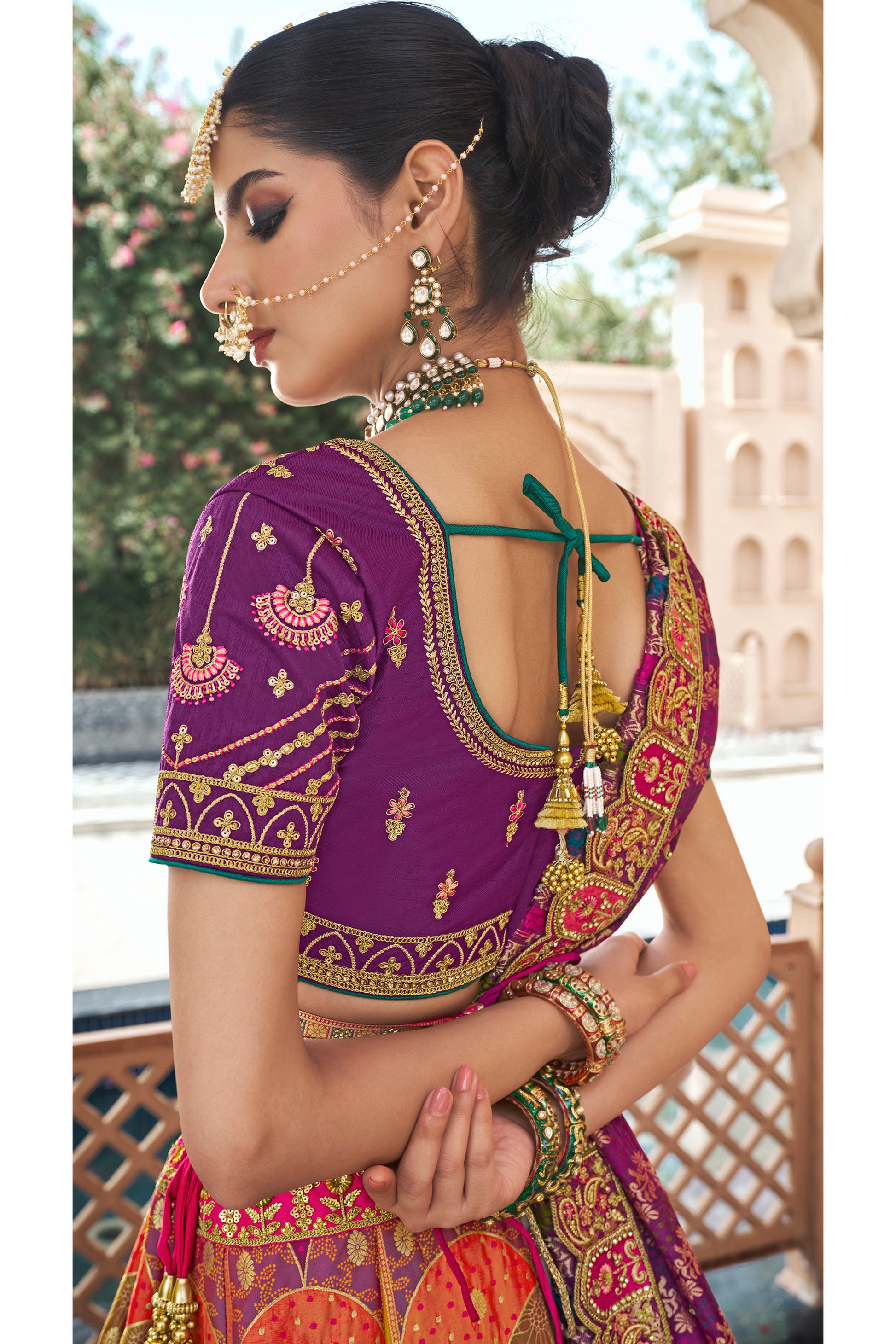 Designer Bridal Lehenga Choli Set - Premium Banarasi Silk Indian Ethnic Wear For Parties