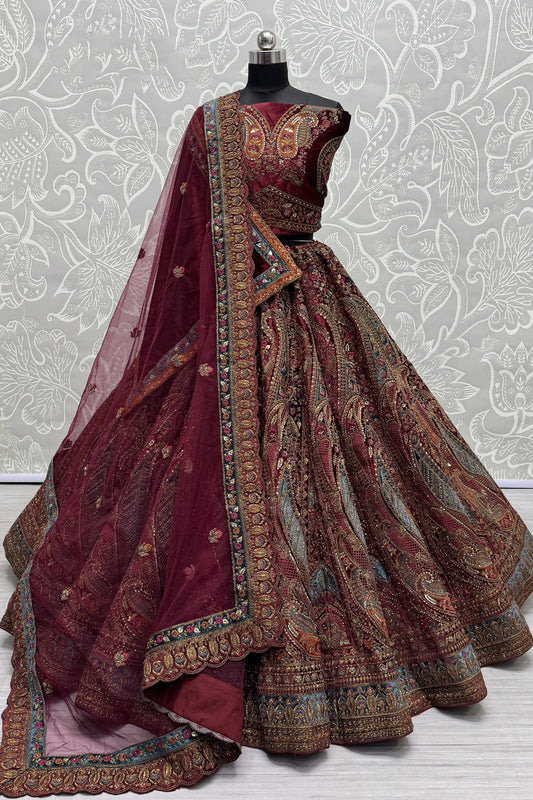 Indian Wedding Function Wear Designer Lehenga Choli With Net Dupatta