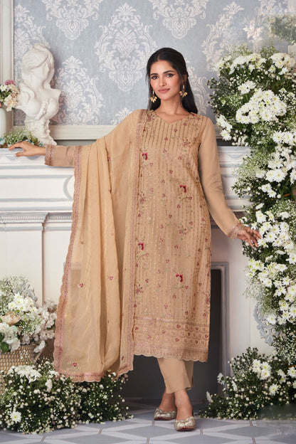 New Brown Embroidered Salwar Kameez Best For Parties and Events