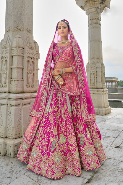 "Celebrate traditions in the USA with our lehengas."
