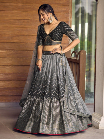 "Navratri-ready lehengas for U.S. garba nights."
