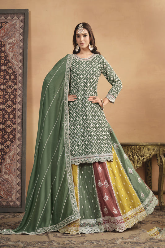 "Lehengas made for Indian functions across the USA."

