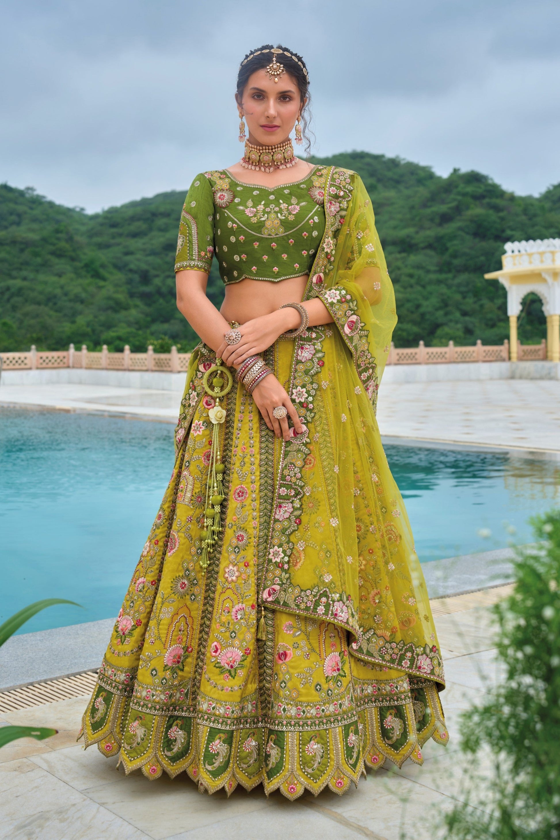 "Traditional lehengas for modern Indian Americans."
