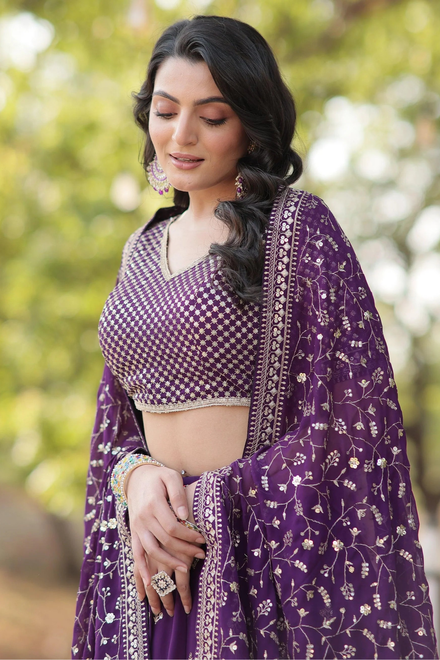 "Lehengas designed for Indian culture in the USA."
