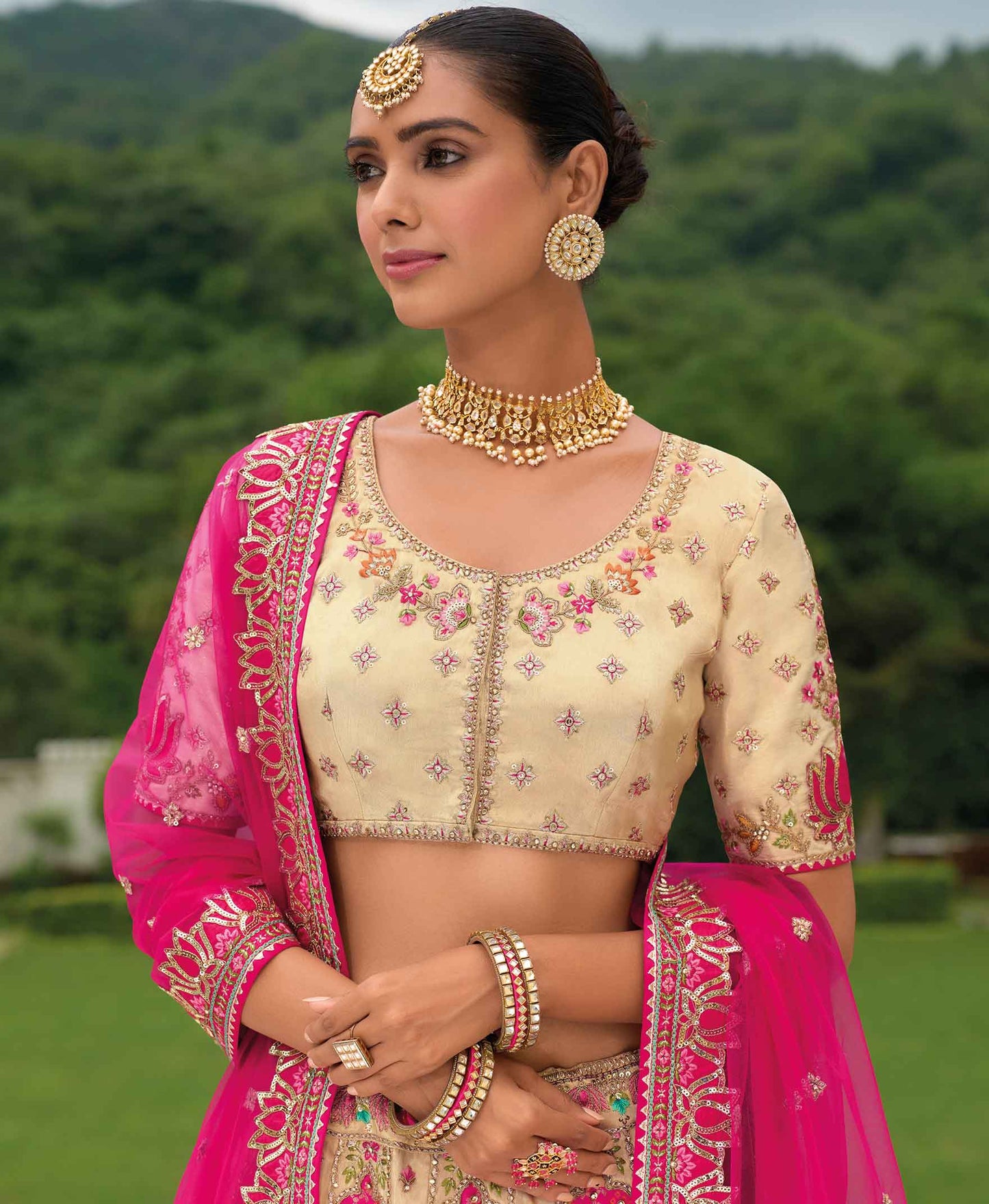 "Traditional lehengas for modern Indian Americans."
