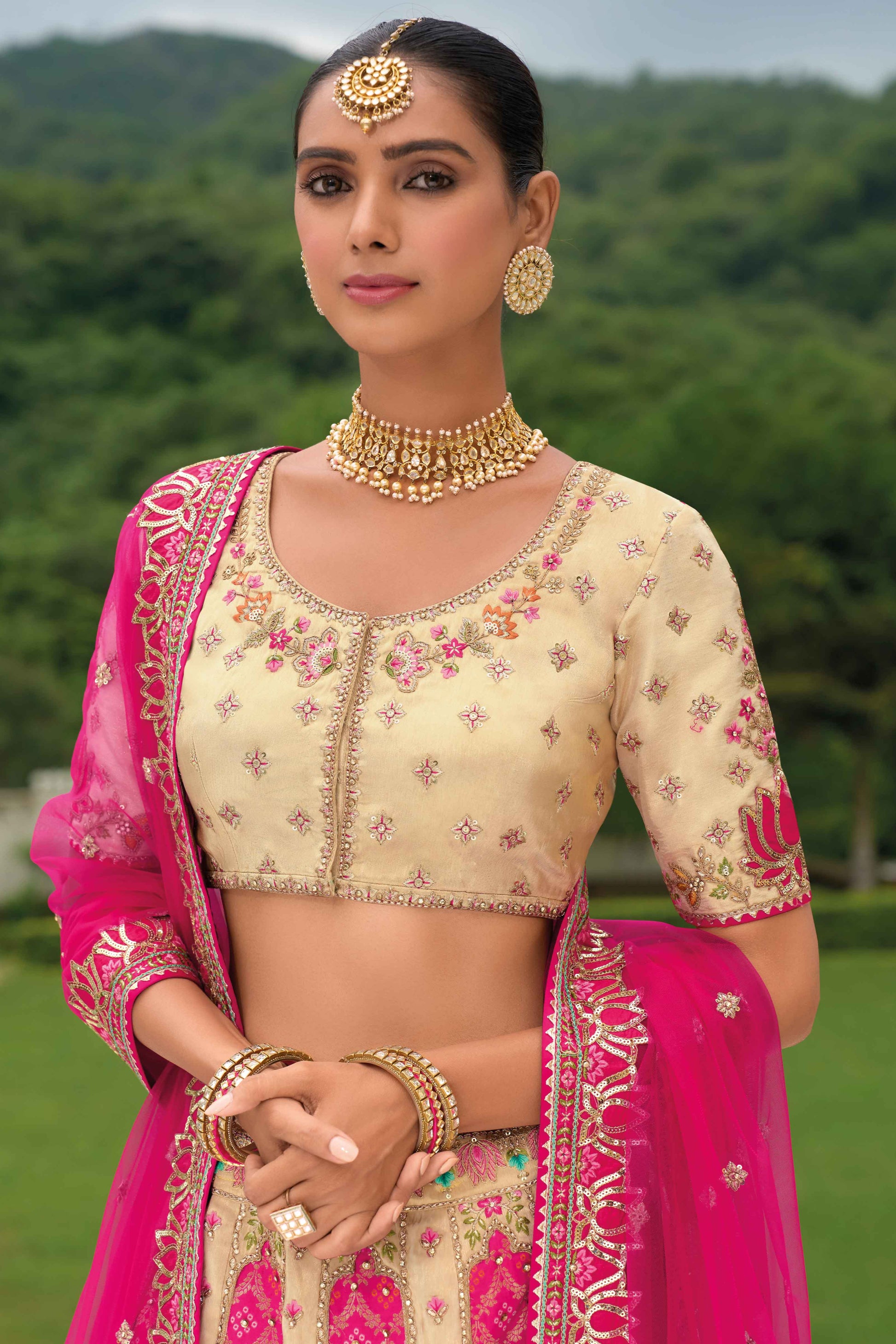 "Traditional lehengas for modern Indian Americans."
