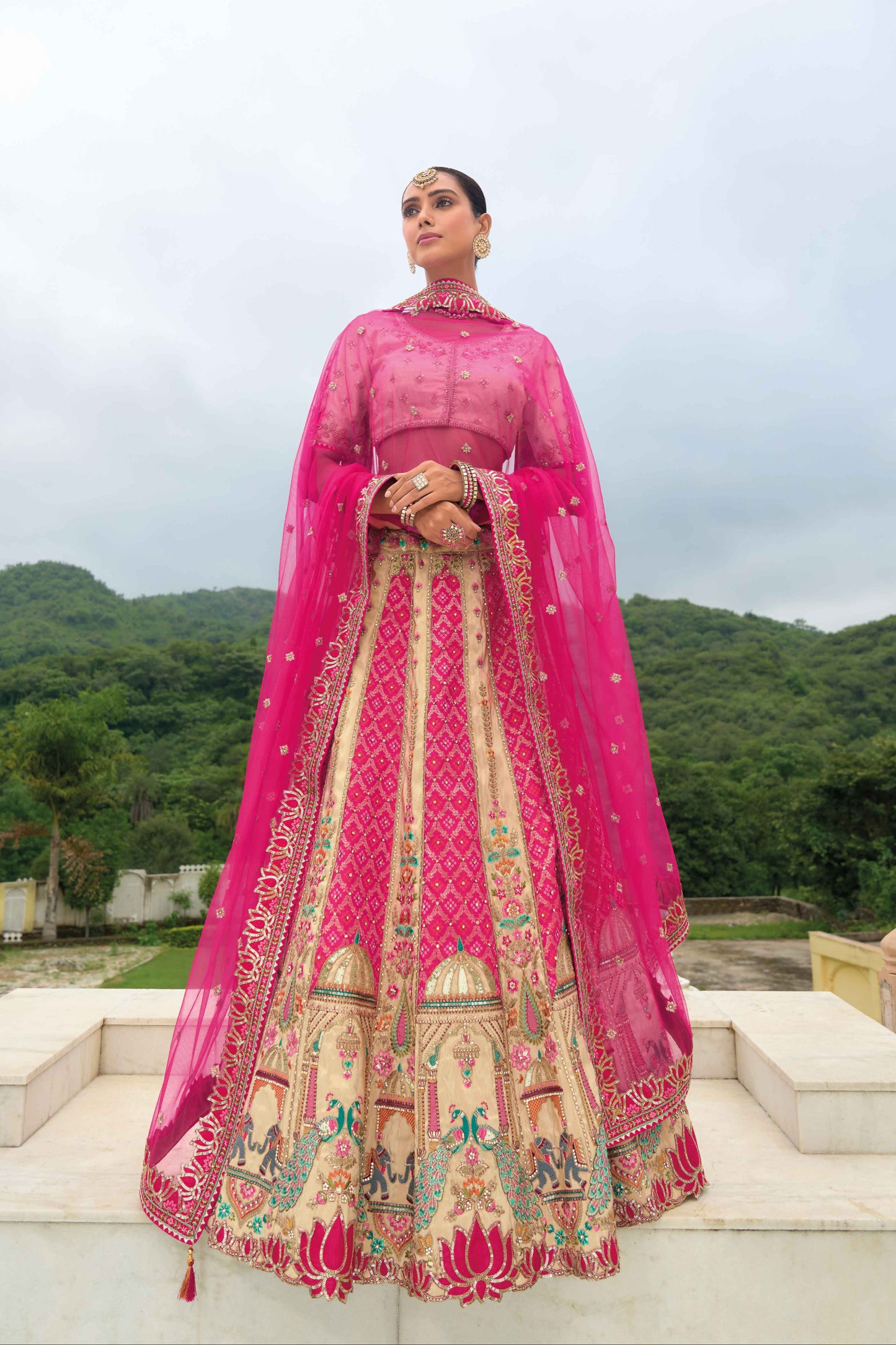 "Traditional lehengas for modern Indian Americans."
