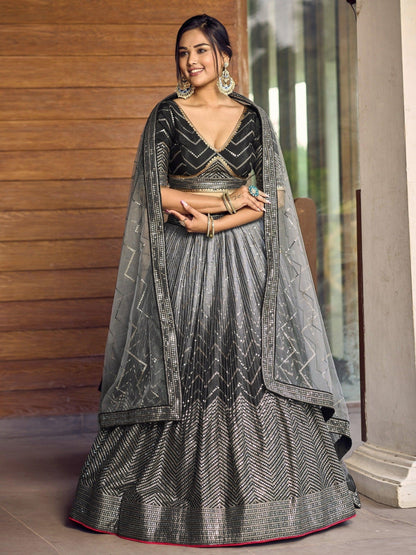 "Navratri-ready lehengas for U.S. garba nights."
