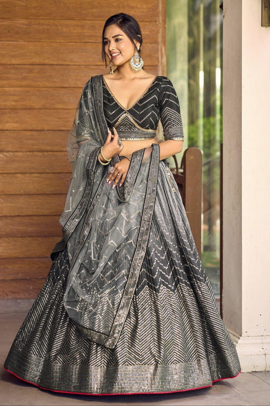 "Navratri-ready lehengas for U.S. garba nights."

