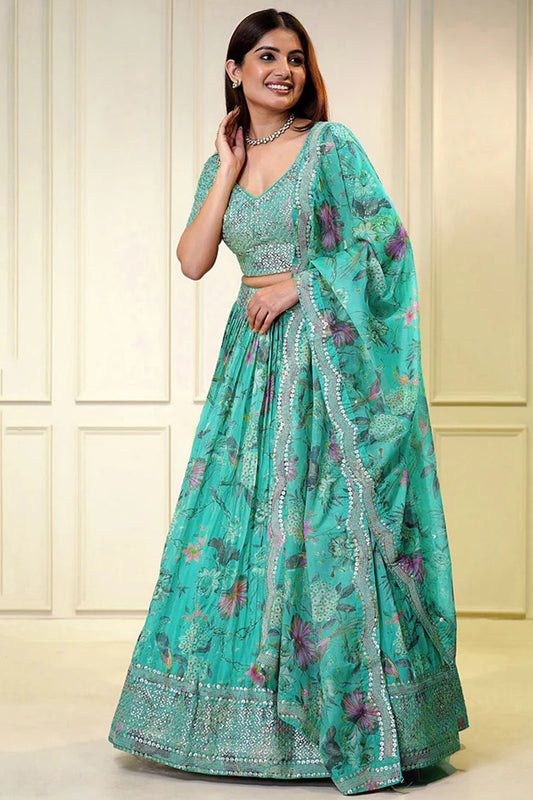 "Dazzling lehengas for Eid and Diwali in the USA."
