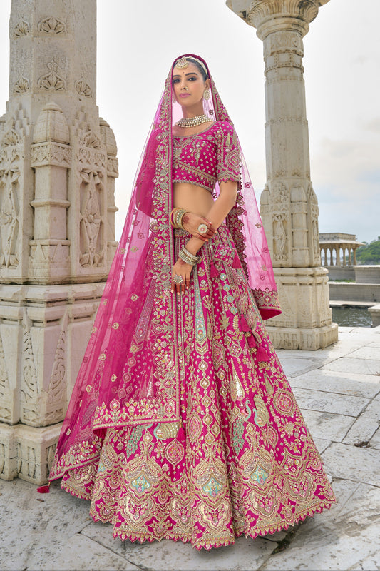 "Celebrate traditions in the USA with our lehengas."
