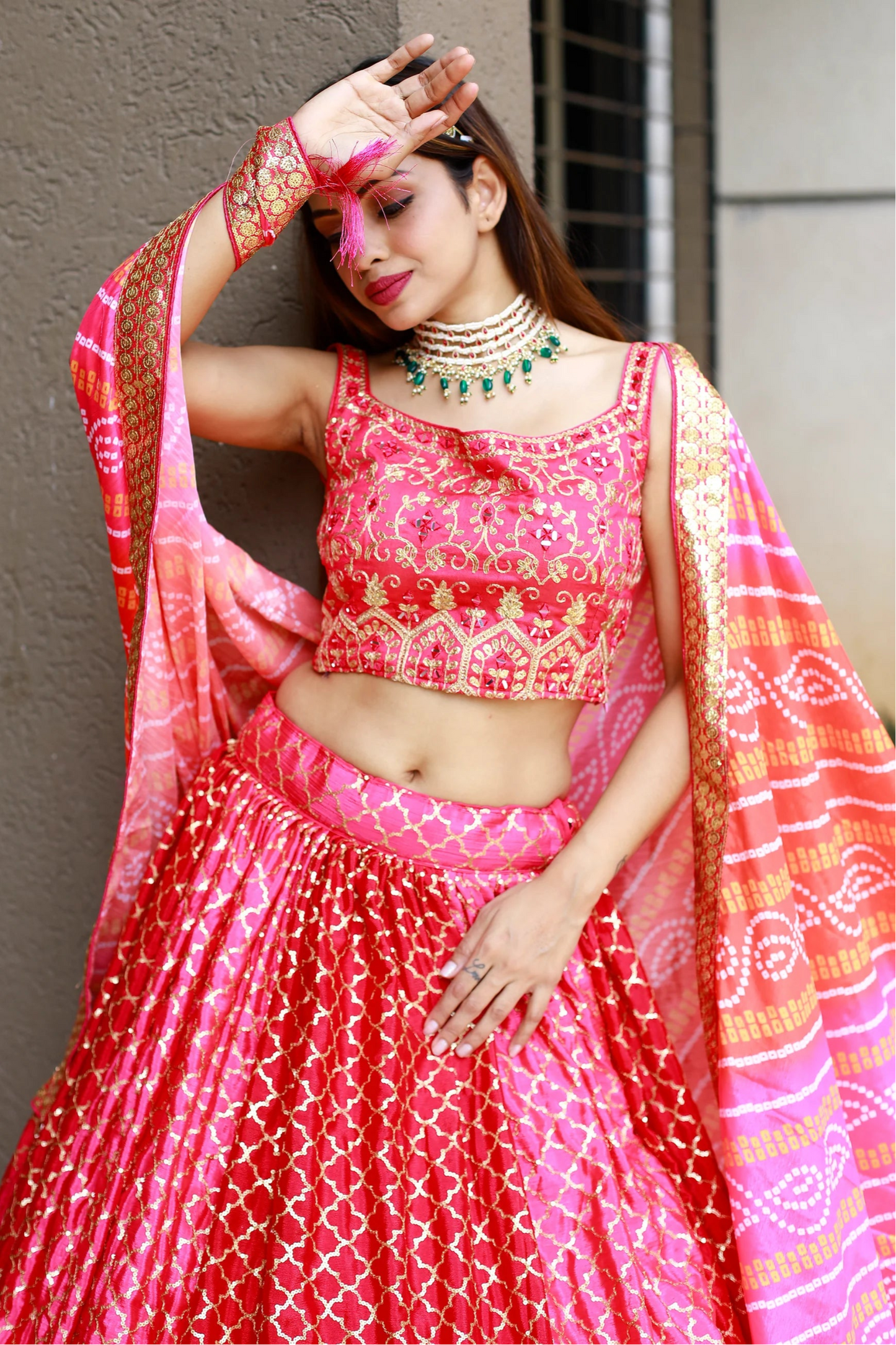 "Shop lehengas for festivals and weddings in America."
