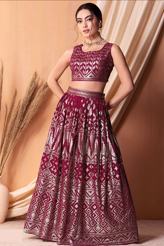 "Traditional lehengas for modern Indian Americans."
