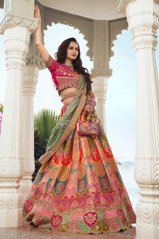 Wedding bridal lehenga choli with heavy embroidery—latest design.