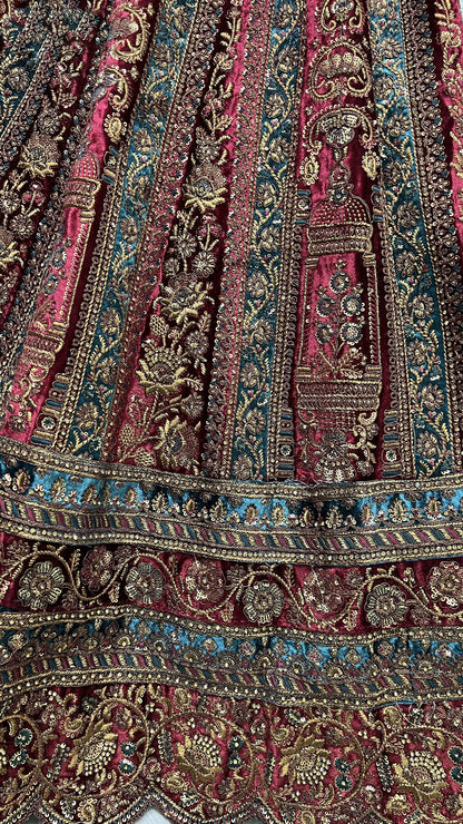 Stylish Multi Color Stitched Flared Lehenga Choli With Double Dupatta