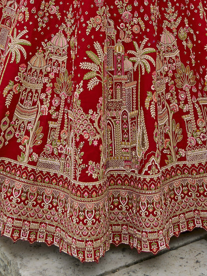 Experience bridal couture with lehengas that sparkle with intricate artistry.
