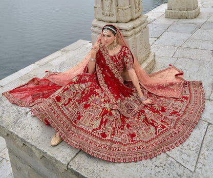 Experience bridal couture with lehengas that sparkle with intricate artistry.
