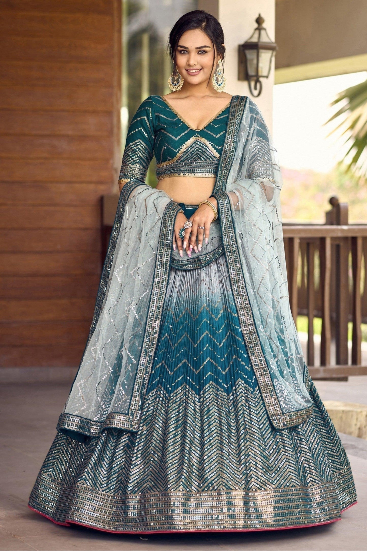 "Lehengas for Indian weddings in the USA."
