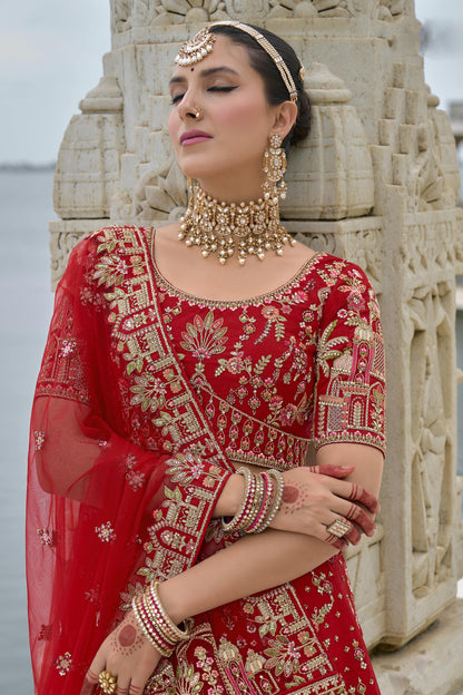 Experience bridal couture with lehengas that sparkle with intricate artistry.
