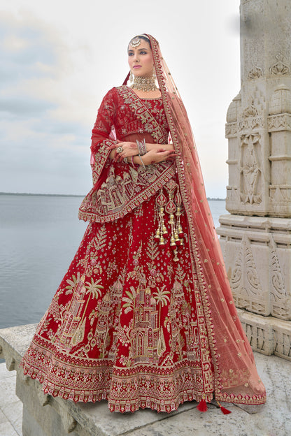 Experience bridal couture with lehengas that sparkle with intricate artistry.
