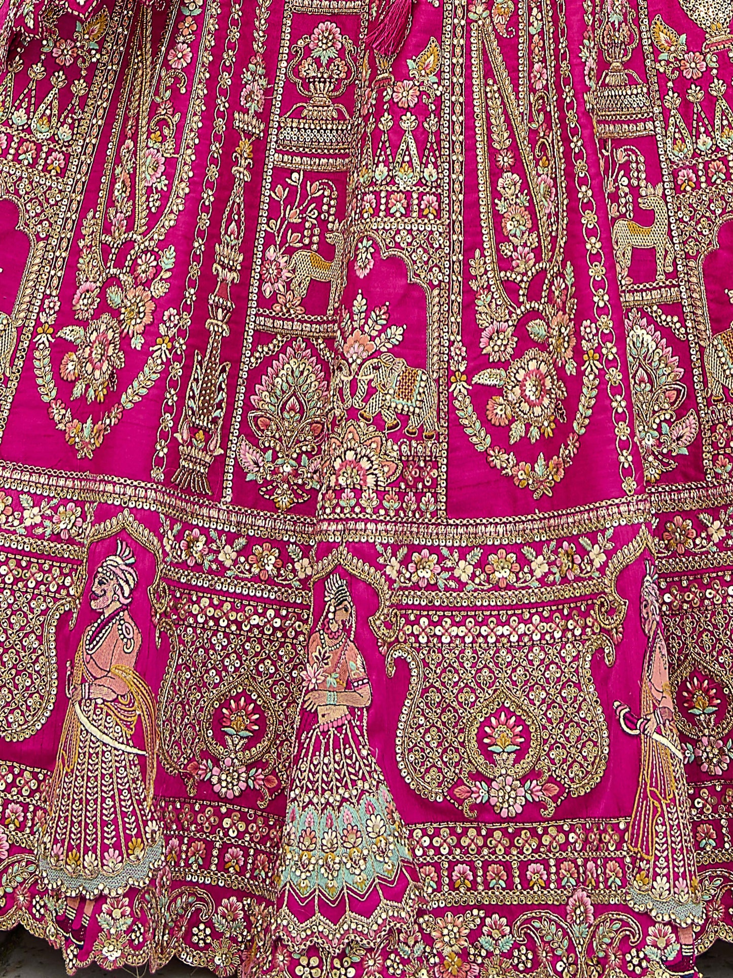 New Bollywood pink ready choli with heavy work dupatta.
