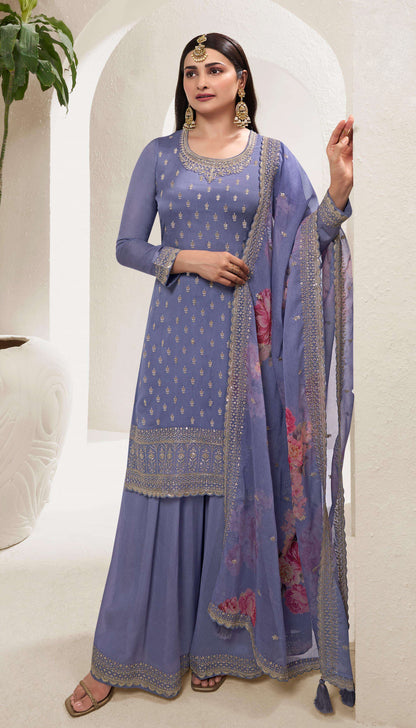 Embroidered Palazzo Suit With Dupatta Indian Bridal Dresses Ready To Wear
