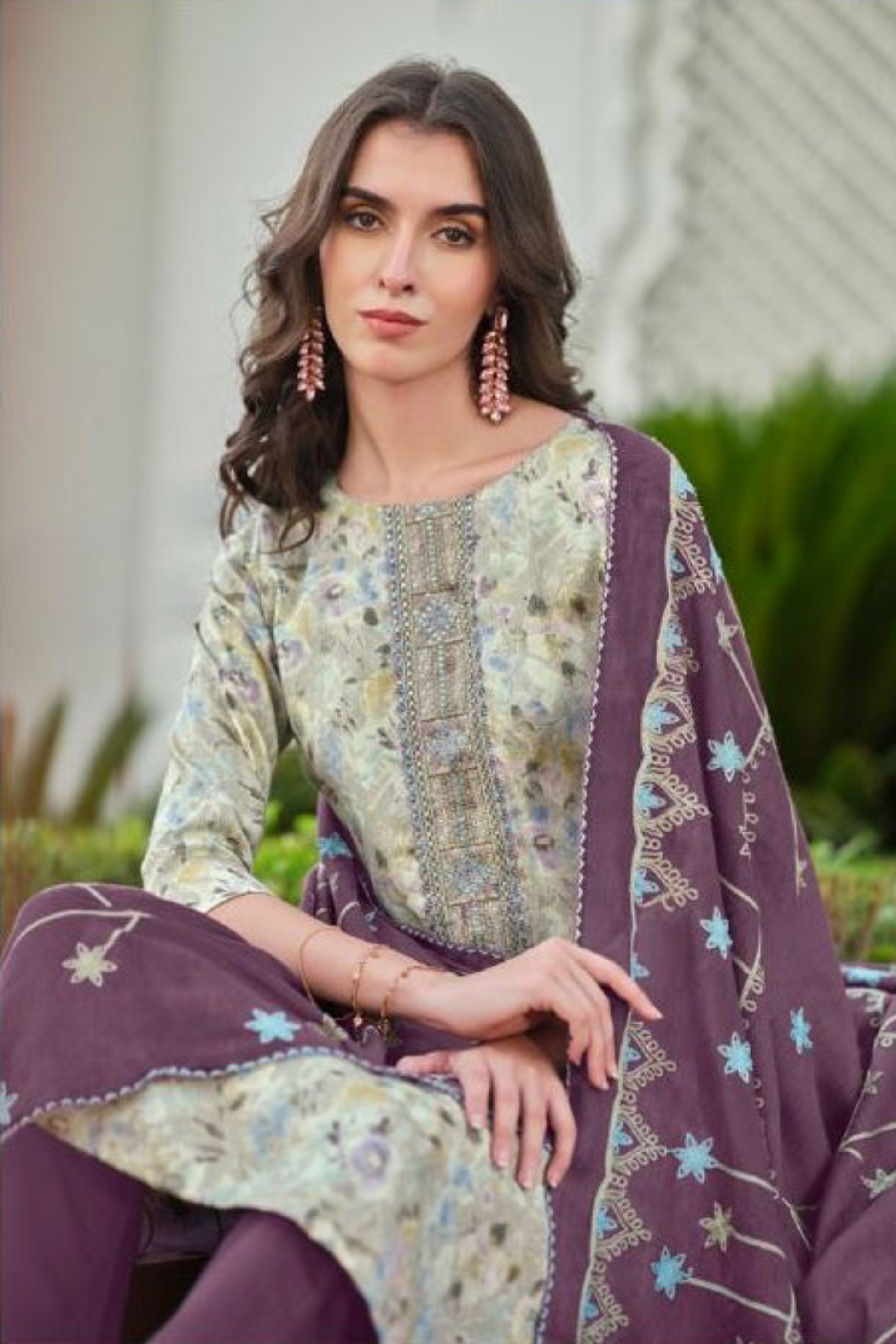 Pakistani designer cotton printed shalwar indian suits online
