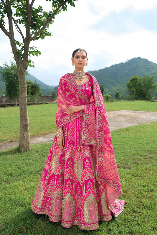 "Elegant lehengas for U.S.-based Indian celebrations."
