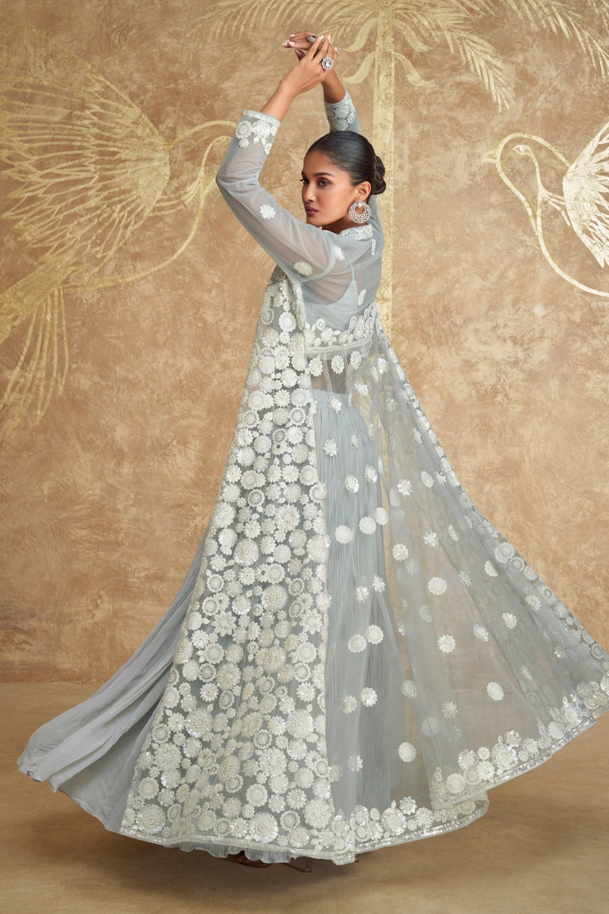 "Cultural event lehengas for Indian families in America."
