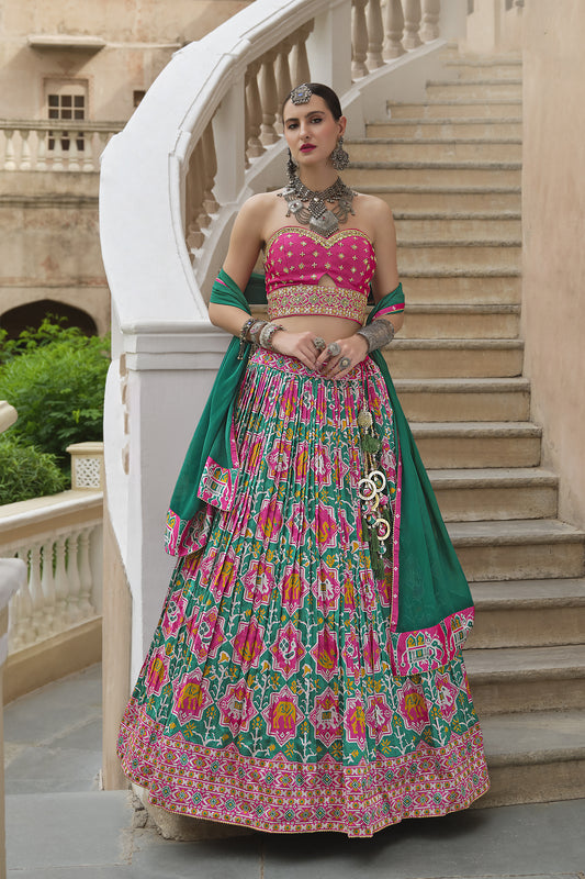 "Elegant lehengas for U.S.-based Indian celebrations."
