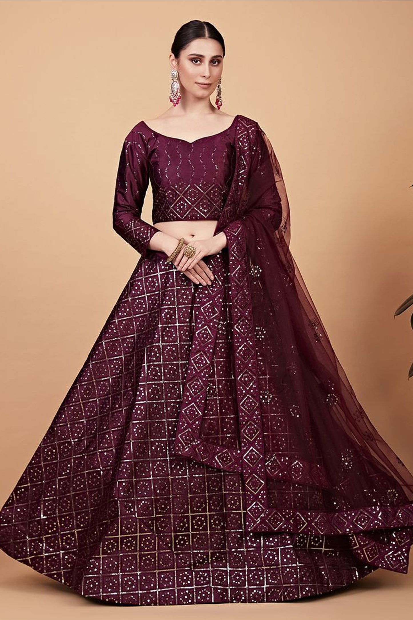 "Desi lehengas for American celebrations."
