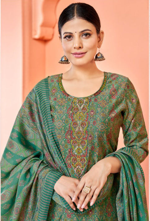 Pistachio green cotton wear exudes calm elegance and freshness—ideal for weddings, Eid, or summer gatherings.